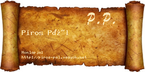Piros Pál névjegykártya